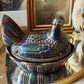 Vintage Fenton Glass Hen on Nest dish