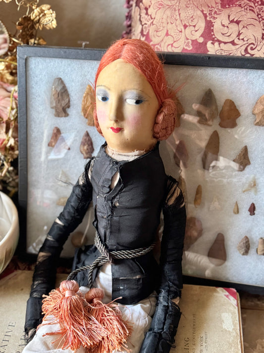 Antique boudoir doll cloth flapper doll