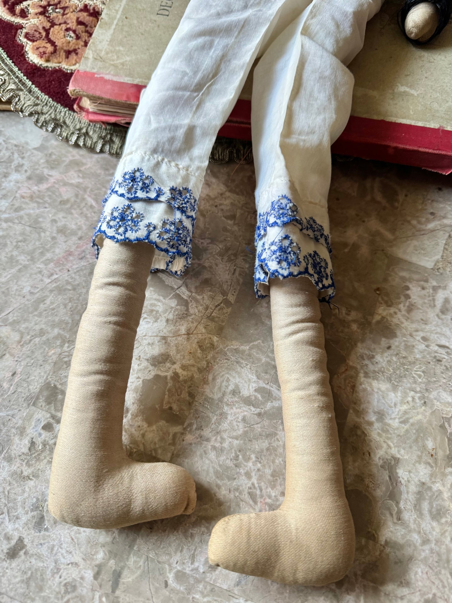Antique boudoir doll cloth flapper doll