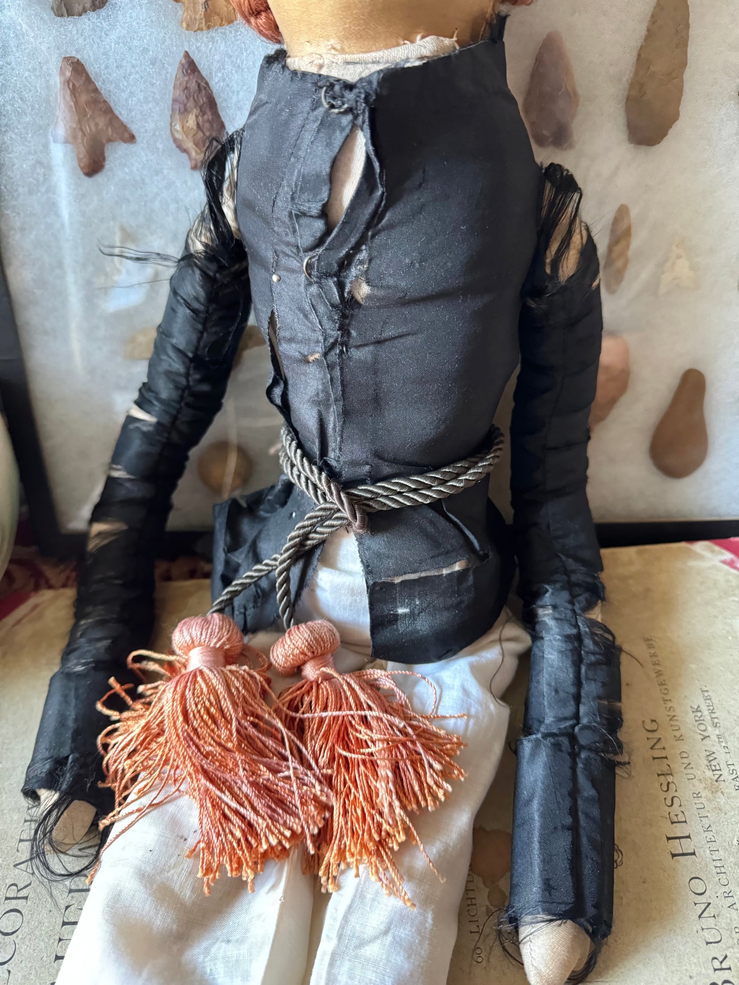 Antique boudoir doll cloth flapper doll