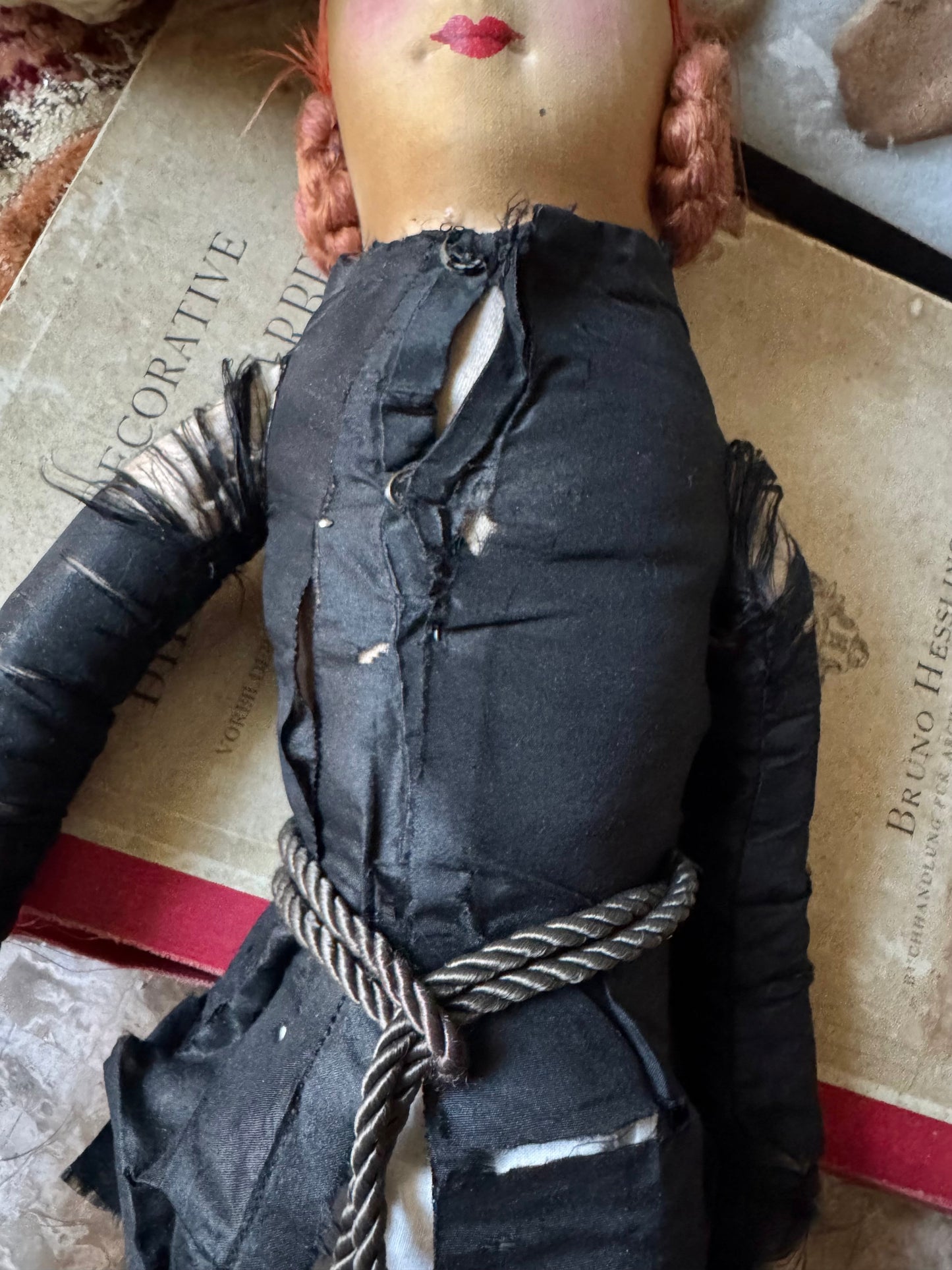 Antique boudoir doll cloth flapper doll