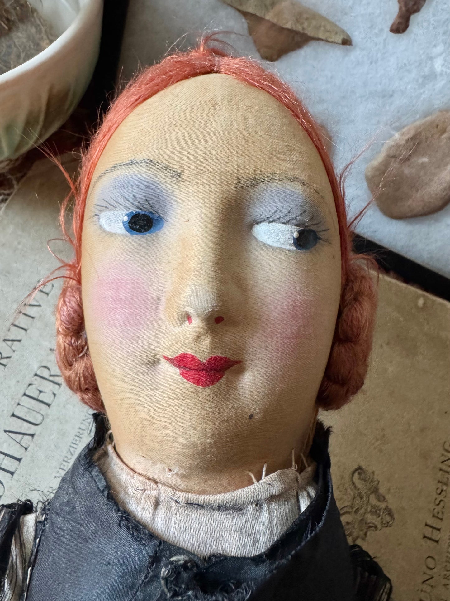 Antique boudoir doll cloth flapper doll