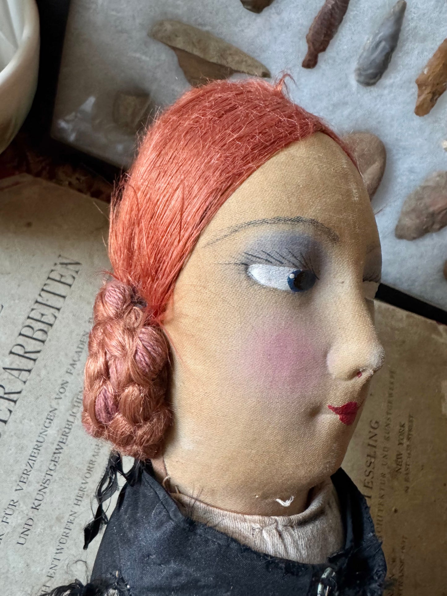 Antique boudoir doll cloth flapper doll