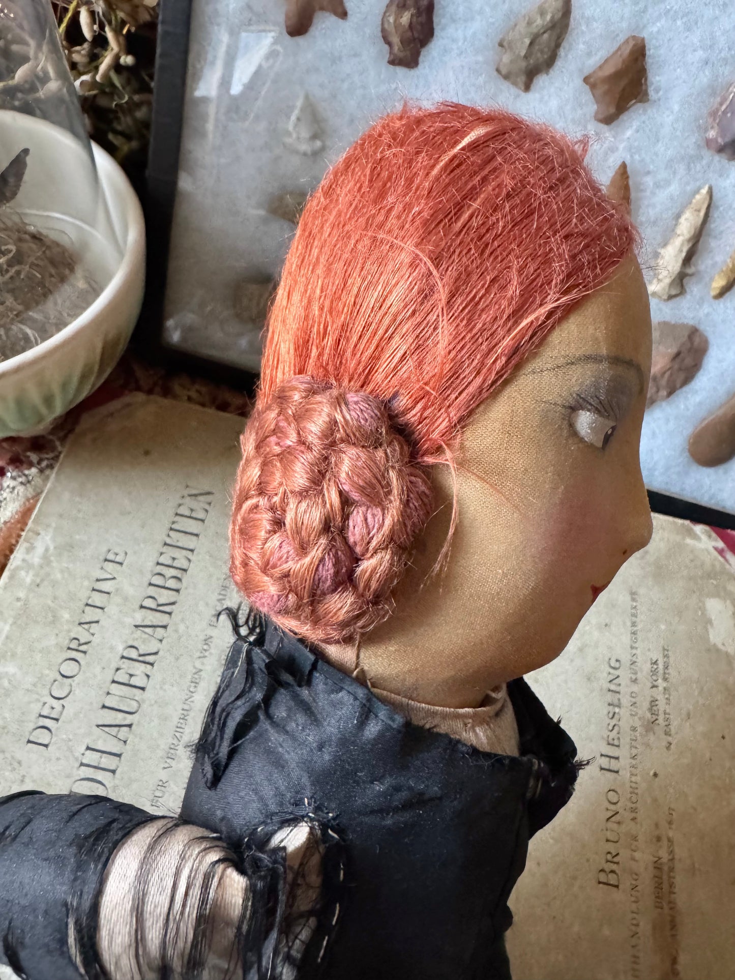 Antique boudoir doll cloth flapper doll