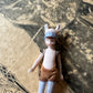 Antique miniature bunny girl doll tiny bisque doll