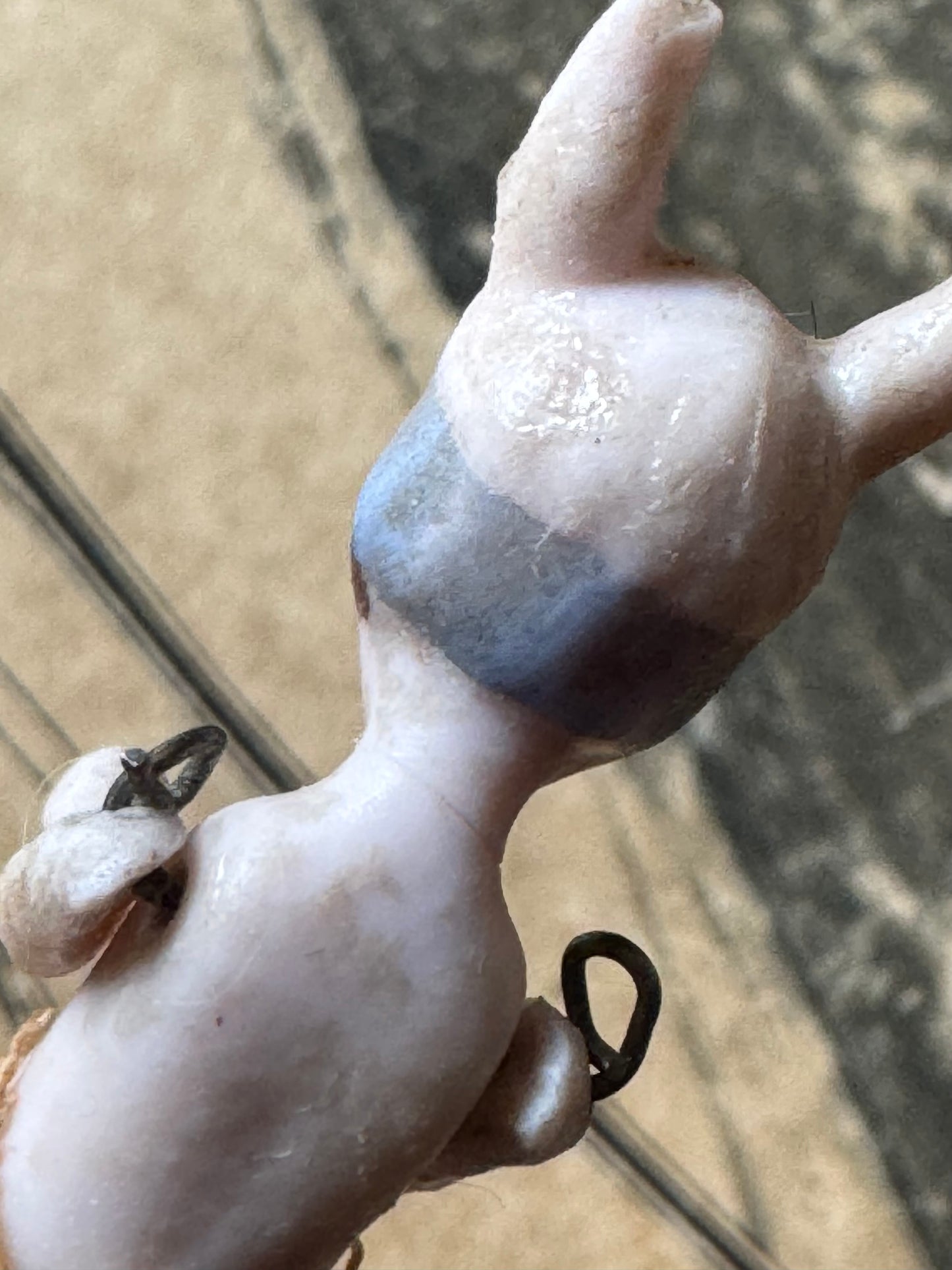 Antique miniature bunny girl doll tiny bisque doll