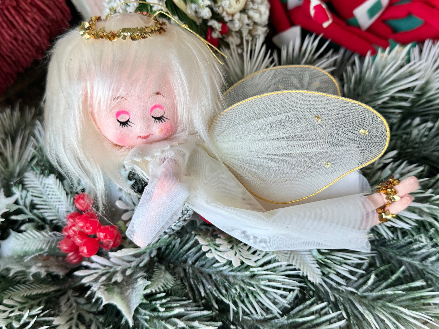 Vintage Christmas angel ornament Jestia pixie