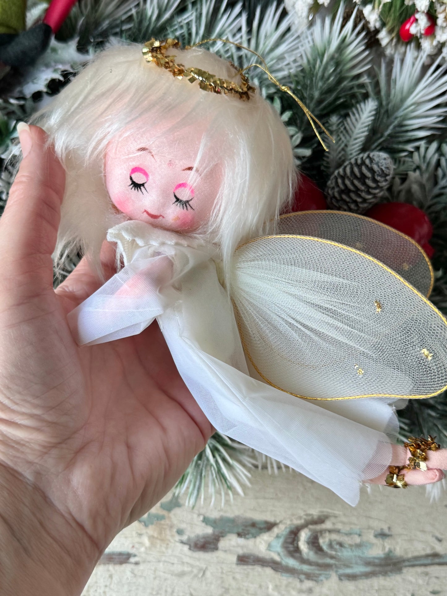 Vintage Christmas angel ornament Jestia pixie