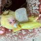 Vintage Forsum yellow angel ornament blond pixie fairy