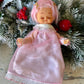 Vintage pink hair Christmas angel ornament