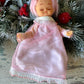 Vintage pink hair Christmas angel ornament