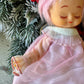 Vintage pink hair Christmas angel ornament