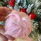 Vintage pink hair Christmas angel ornament