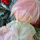 Vintage pink hair Christmas angel ornament