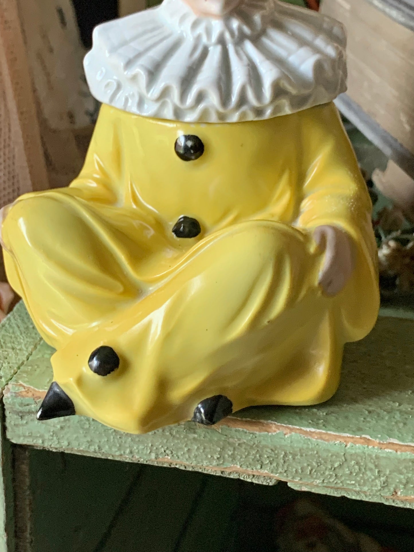 Vintage pierrot clown ink well figurine