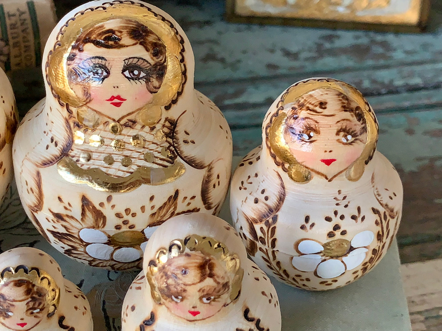 Vintage set matryoshka nesting dolls