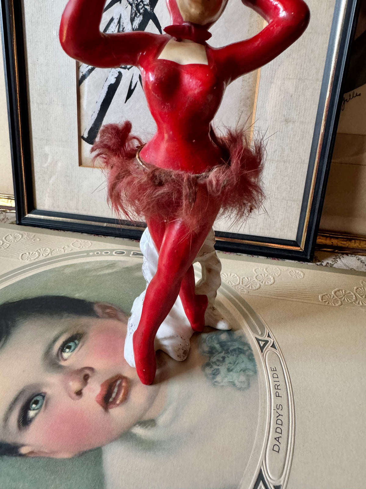 Vintage She devil ballerina ceramic dancer figurine