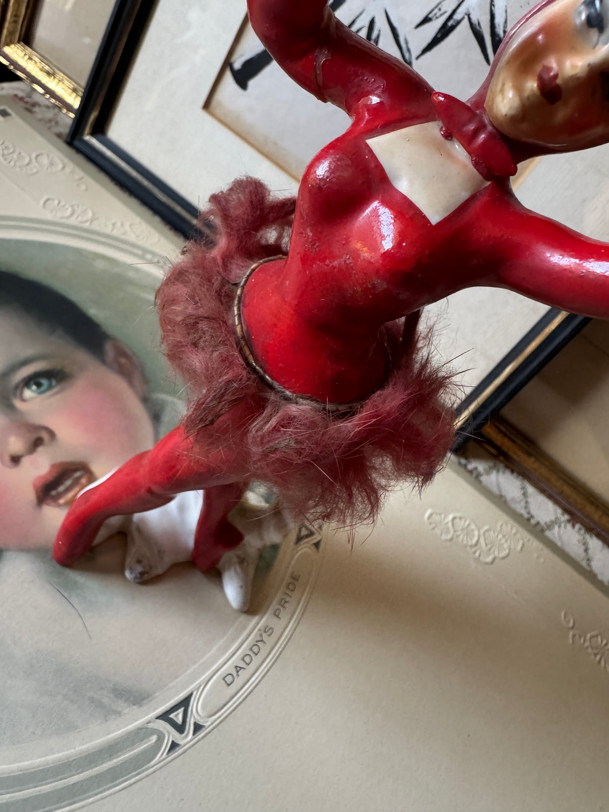 Vintage She devil ballerina ceramic dancer figurine