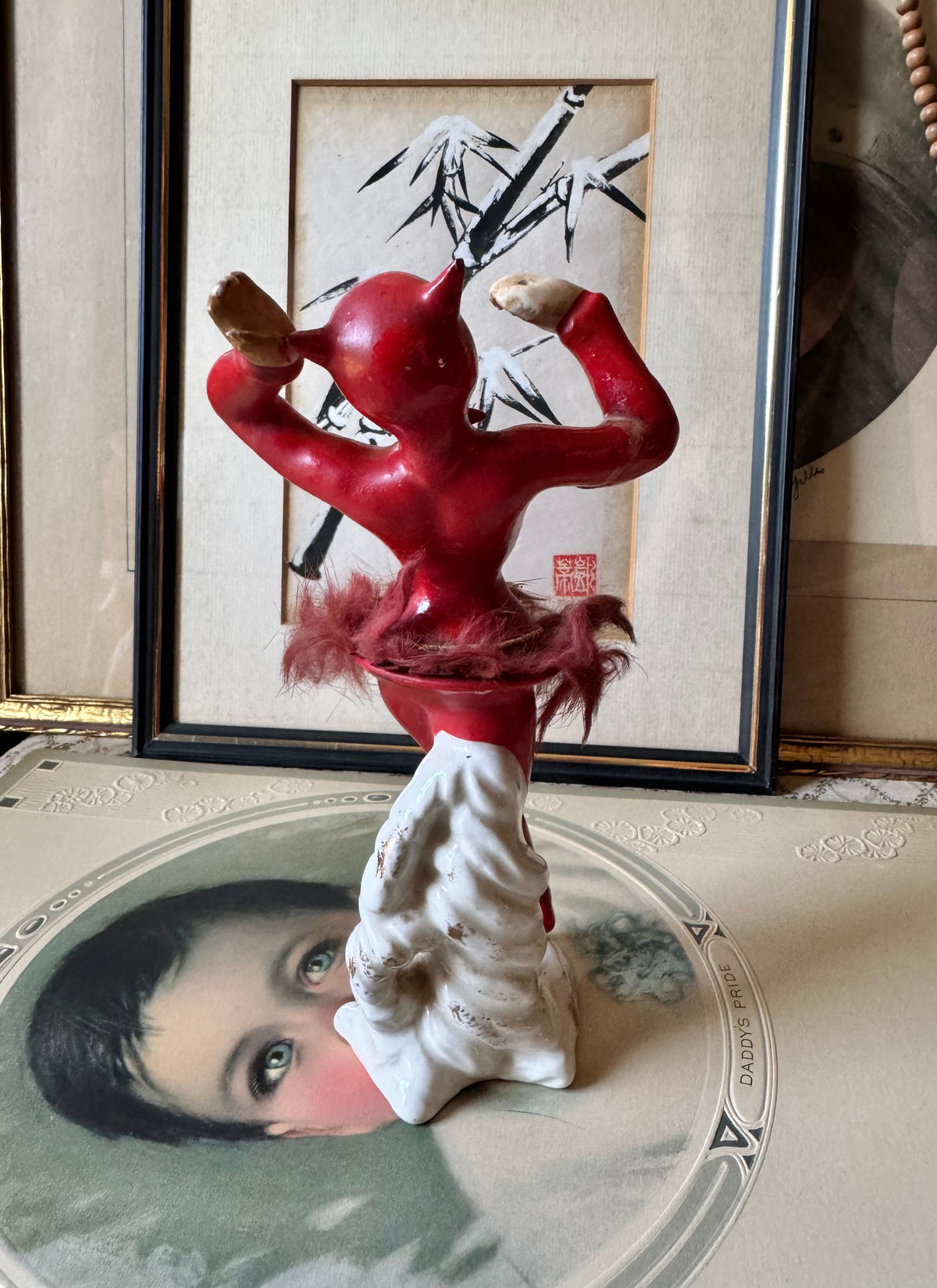 Vintage She devil ballerina ceramic dancer figurine