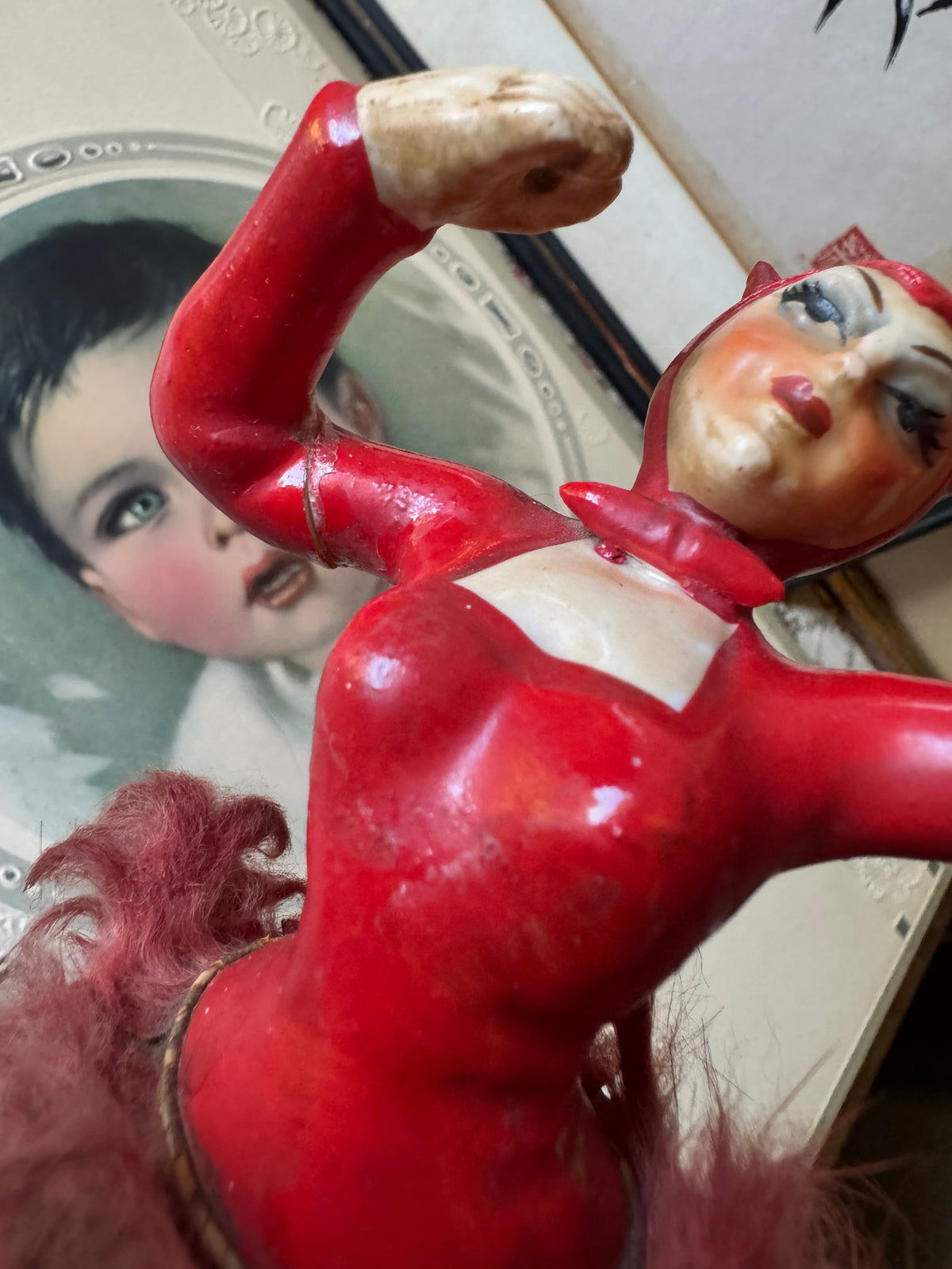 Vintage She devil ballerina ceramic dancer figurine