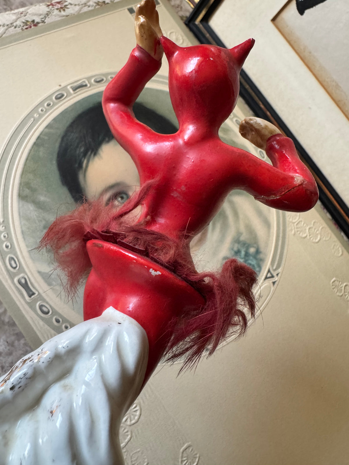 Vintage She devil ballerina ceramic dancer figurine