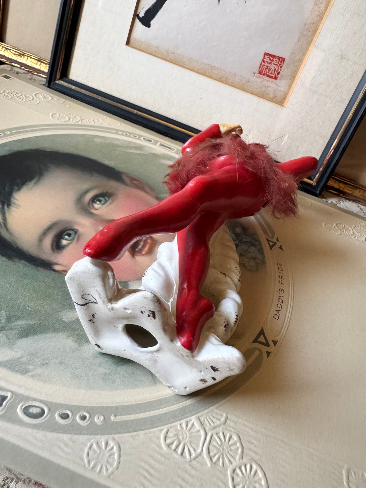 Vintage She devil ballerina ceramic dancer figurine