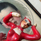 Vintage She devil ballerina ceramic dancer figurine