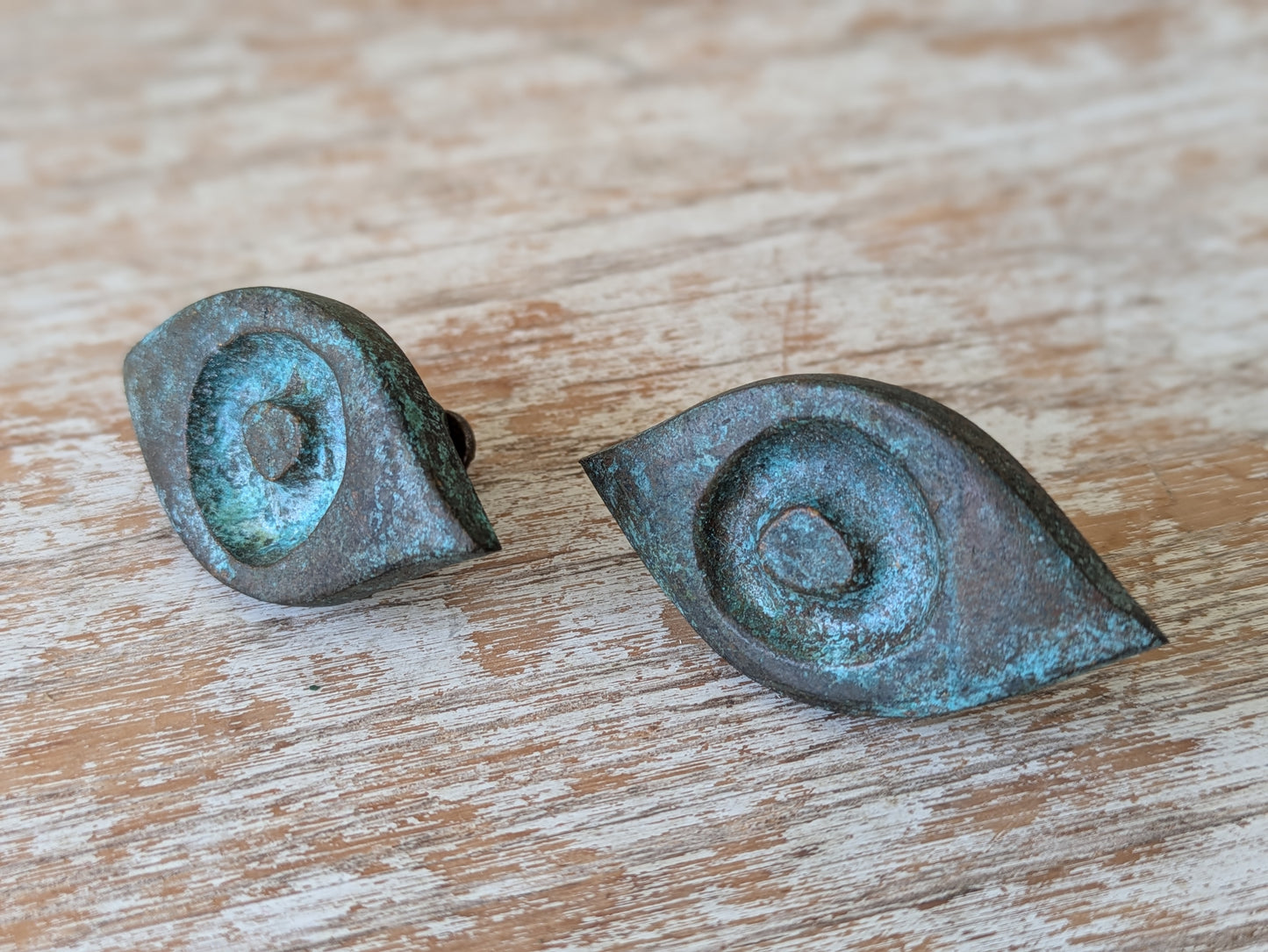 1967 "Antico" by Jerome & Evelyn Ackerman Hand-cast Solid Brass Pulls: 2 Pieces