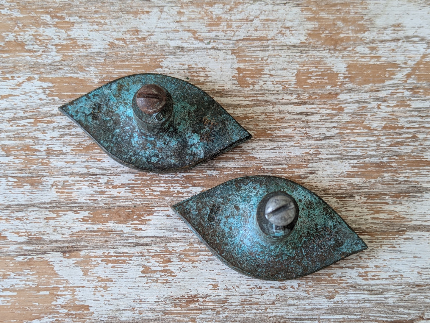 1967 "Antico" by Jerome & Evelyn Ackerman Hand-cast Solid Brass Pulls: 2 Pieces