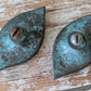 1967 "Antico" by Jerome & Evelyn Ackerman Hand-cast Solid Brass Pulls: 2 Pieces