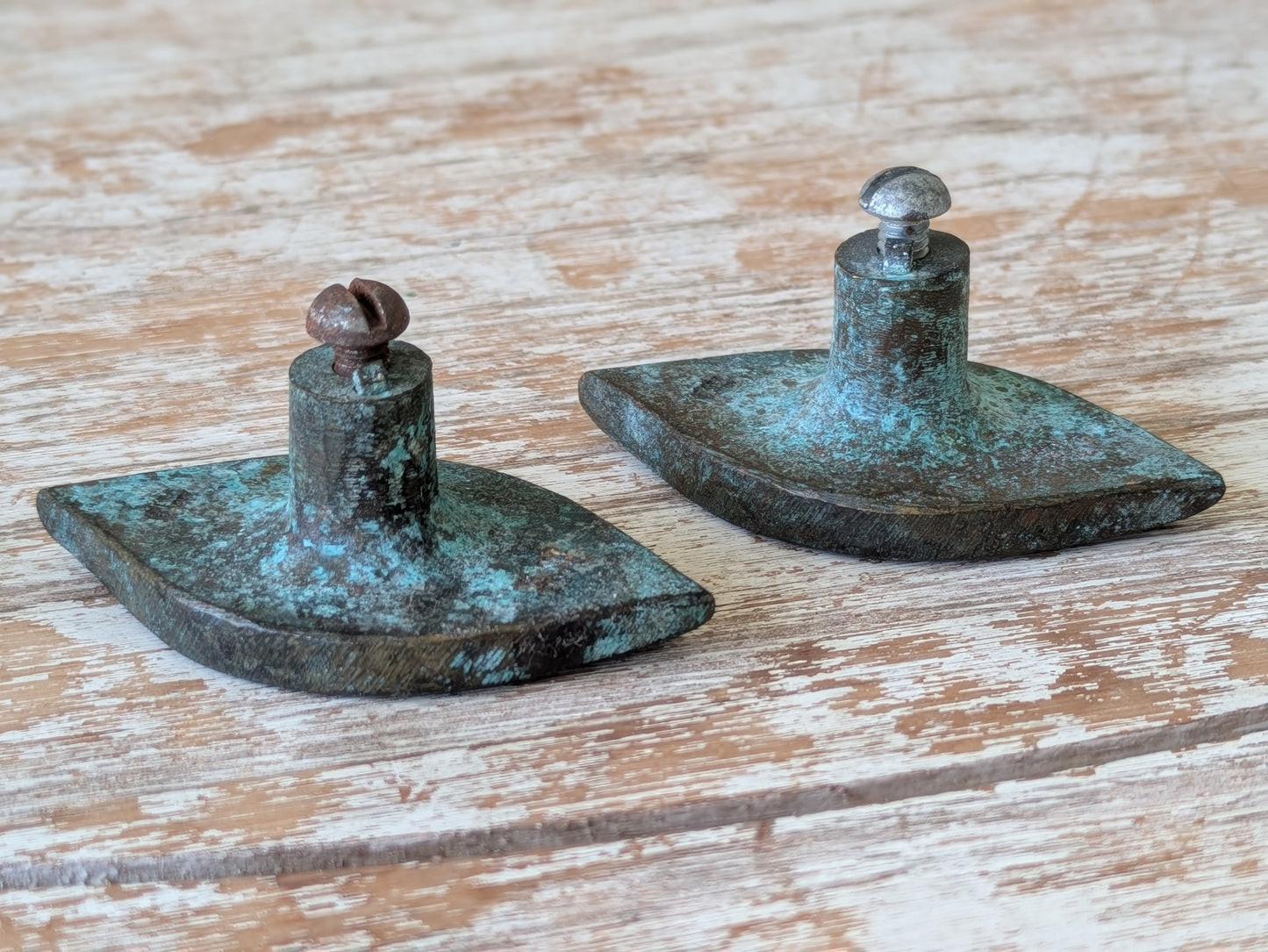 1967 "Antico" by Jerome & Evelyn Ackerman Hand-cast Solid Brass Pulls: 2 Pieces