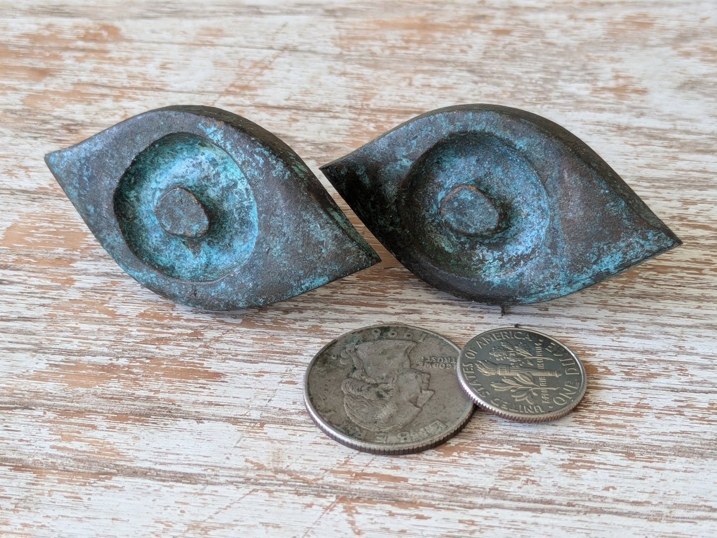 1967 "Antico" by Jerome & Evelyn Ackerman Hand-cast Solid Brass Pulls: 2 Pieces