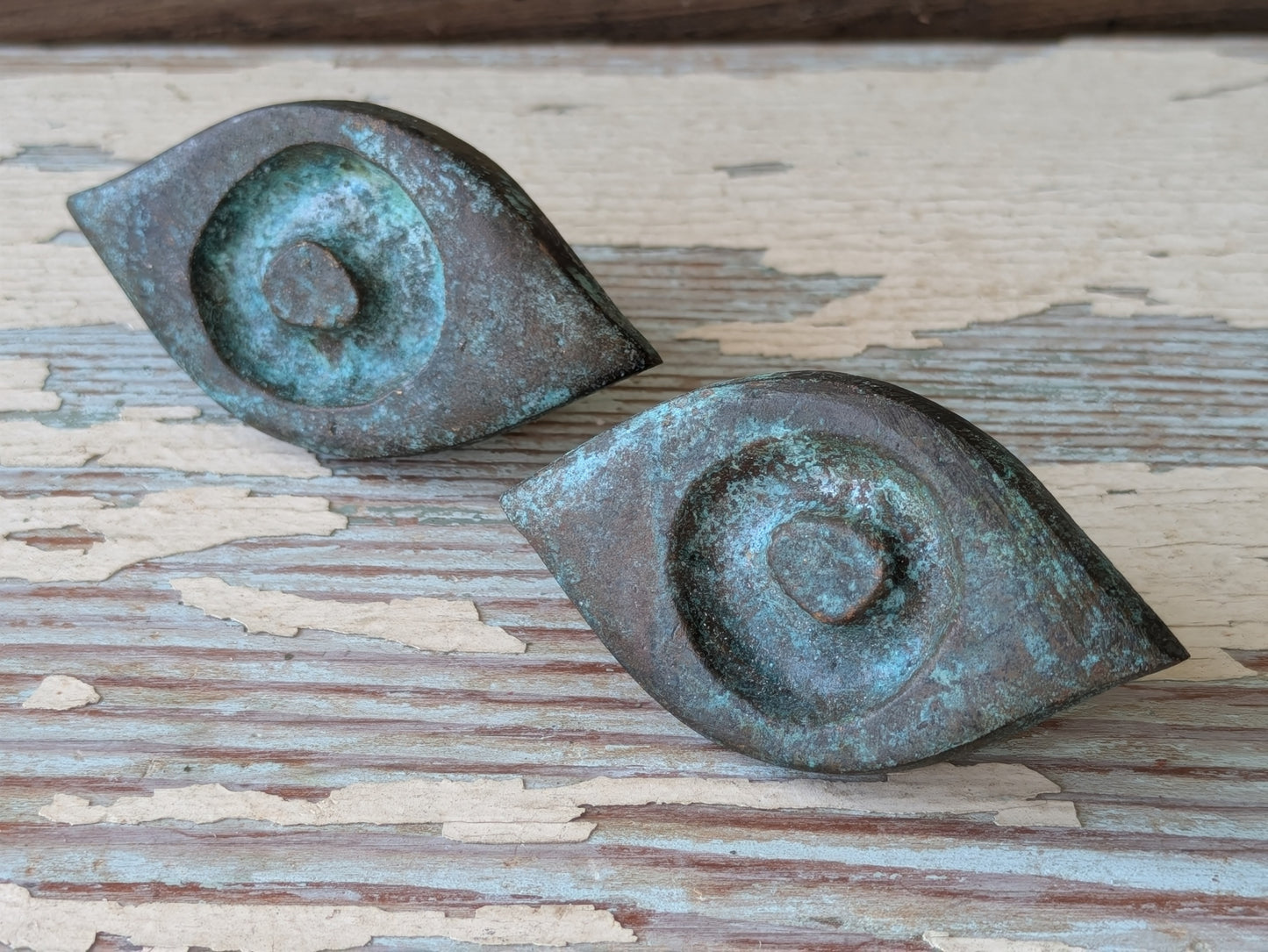 1967 "Antico" by Jerome & Evelyn Ackerman Hand-cast Solid Brass Pulls: 2 Pieces