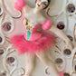 Vintage pink ballerina wall pocket plaque *as-is