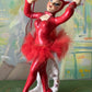 Vintage red devil girl ballerina