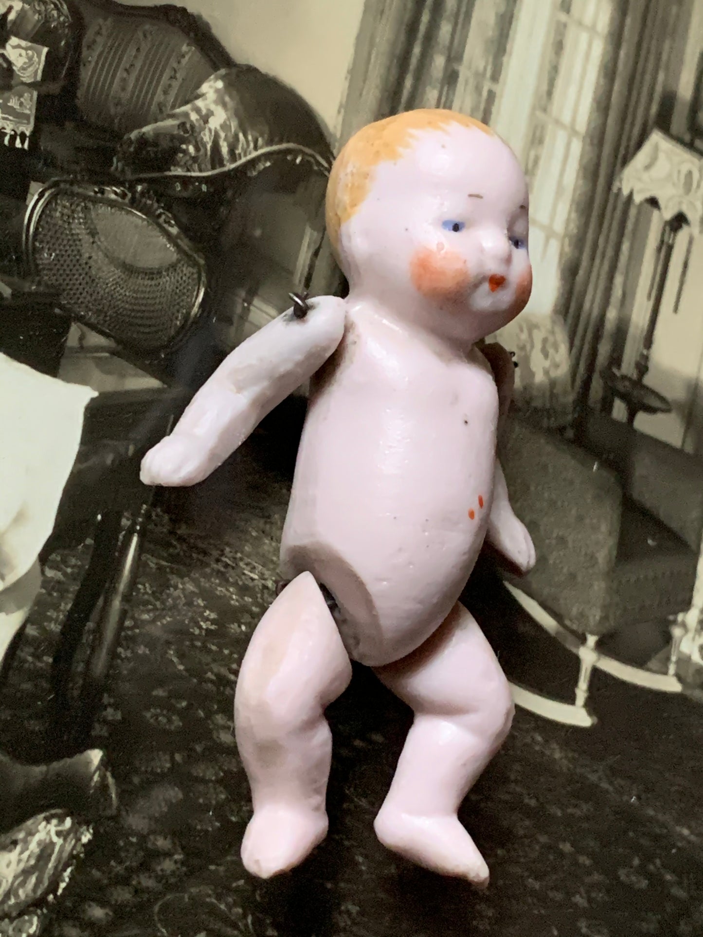 Vintage mini German jointed baby doll