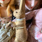 Vintage gold Easter rabbit bunny decoration with glass eyes