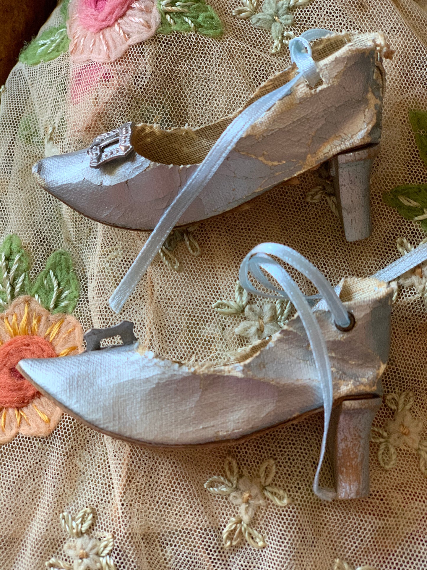 Vintage boudoir doll shoes