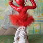 Vintage red devil girl ballerina