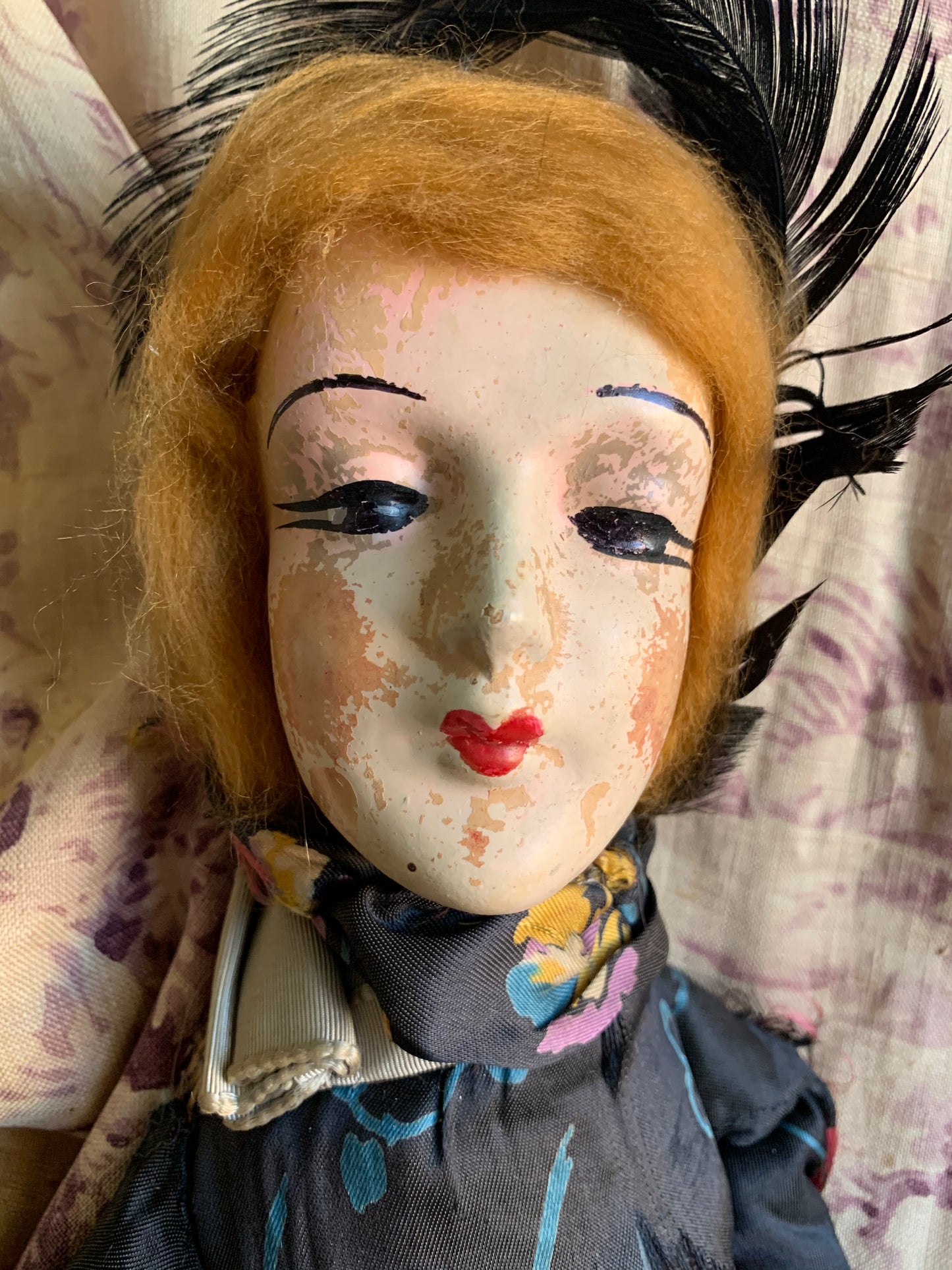 Vintage shabby boudoir doll