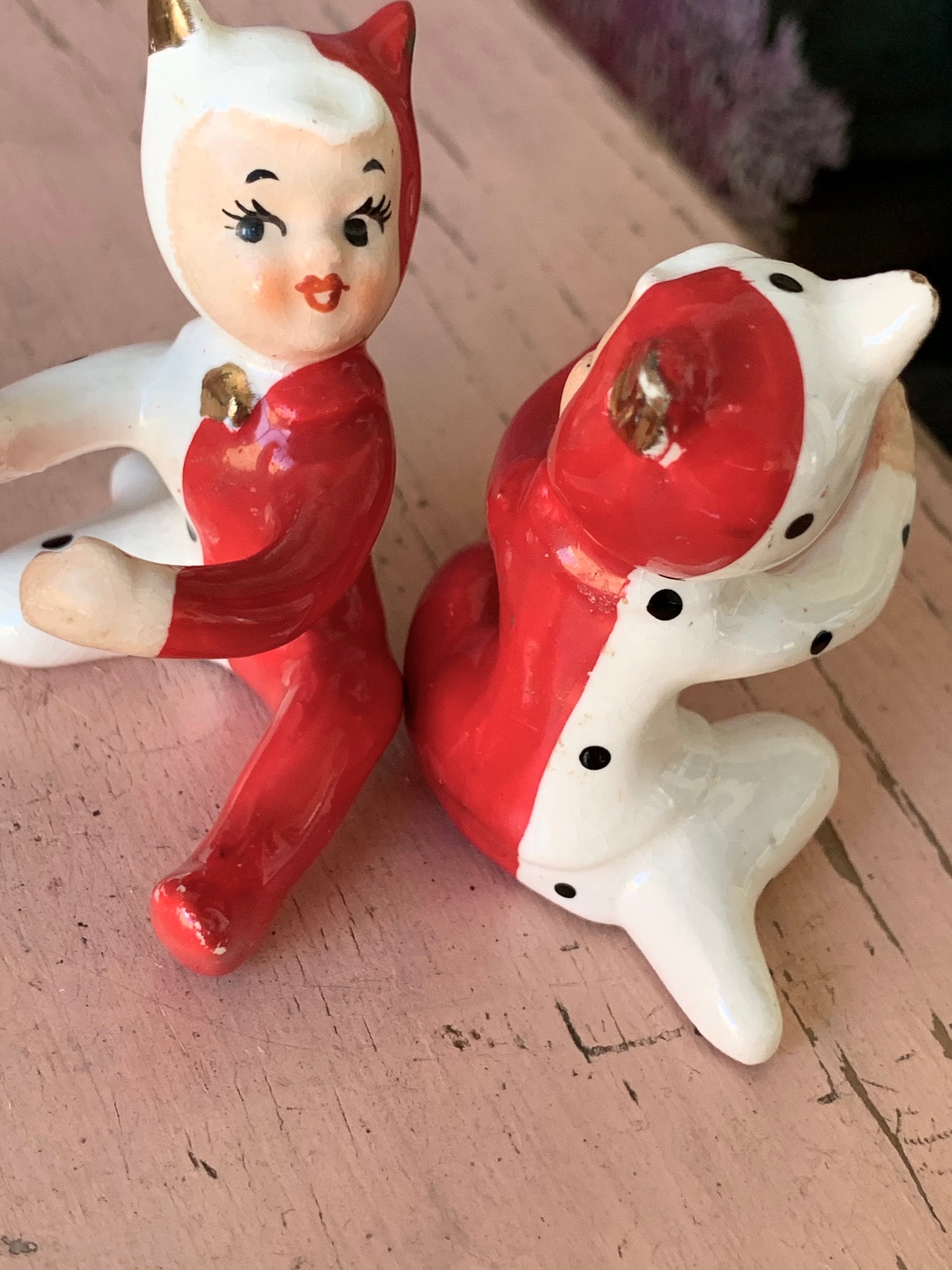 Vintage mini pair catsuit devil pixie candle huggers