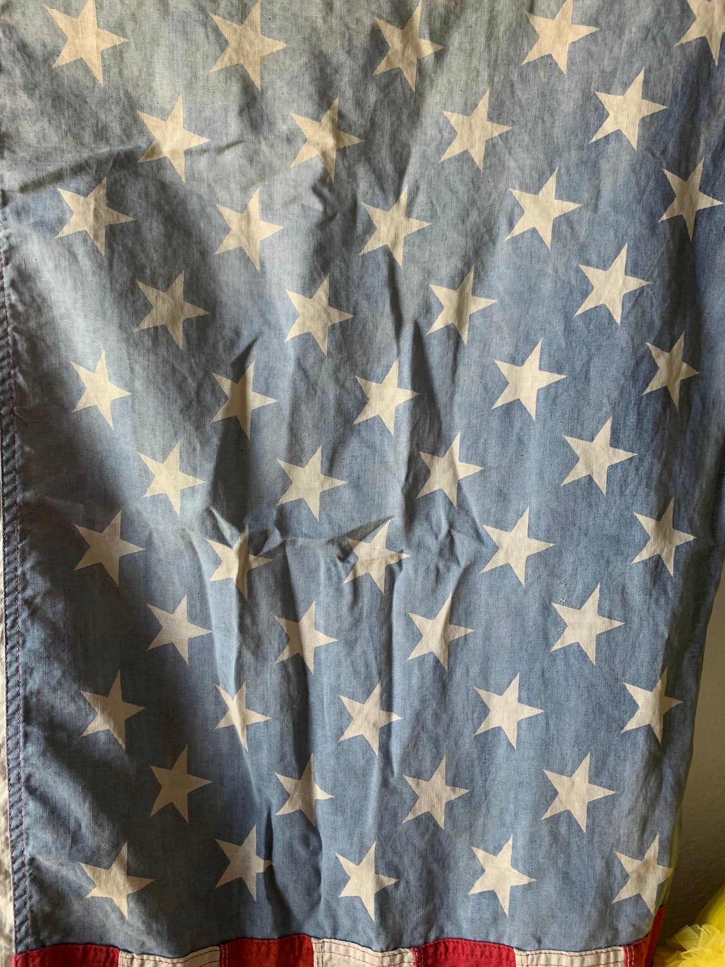 Vintage aged worn 50 star American flag