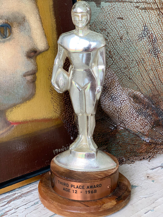 Vintage football player trophy 60s figural award statue