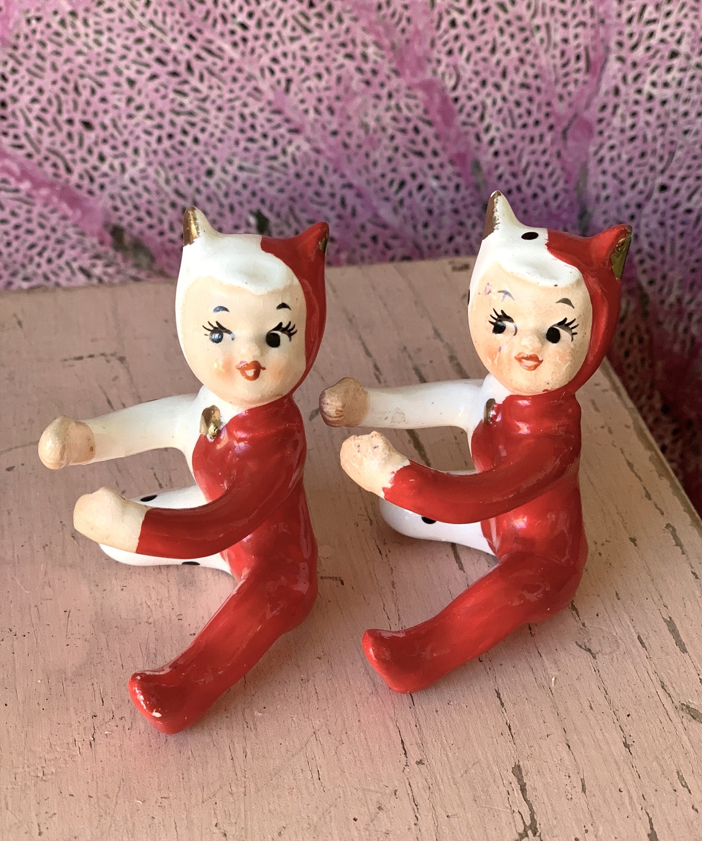 Vintage mini pair catsuit devil pixie candle huggers