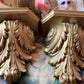 Vintage pair ornate gold plastic sconces