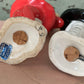 Vintage pair devil ballerina shakers