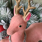 Vintage pink flocked reindeer