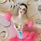 Vintage pink ballerina wall pocket plaque *as-is
