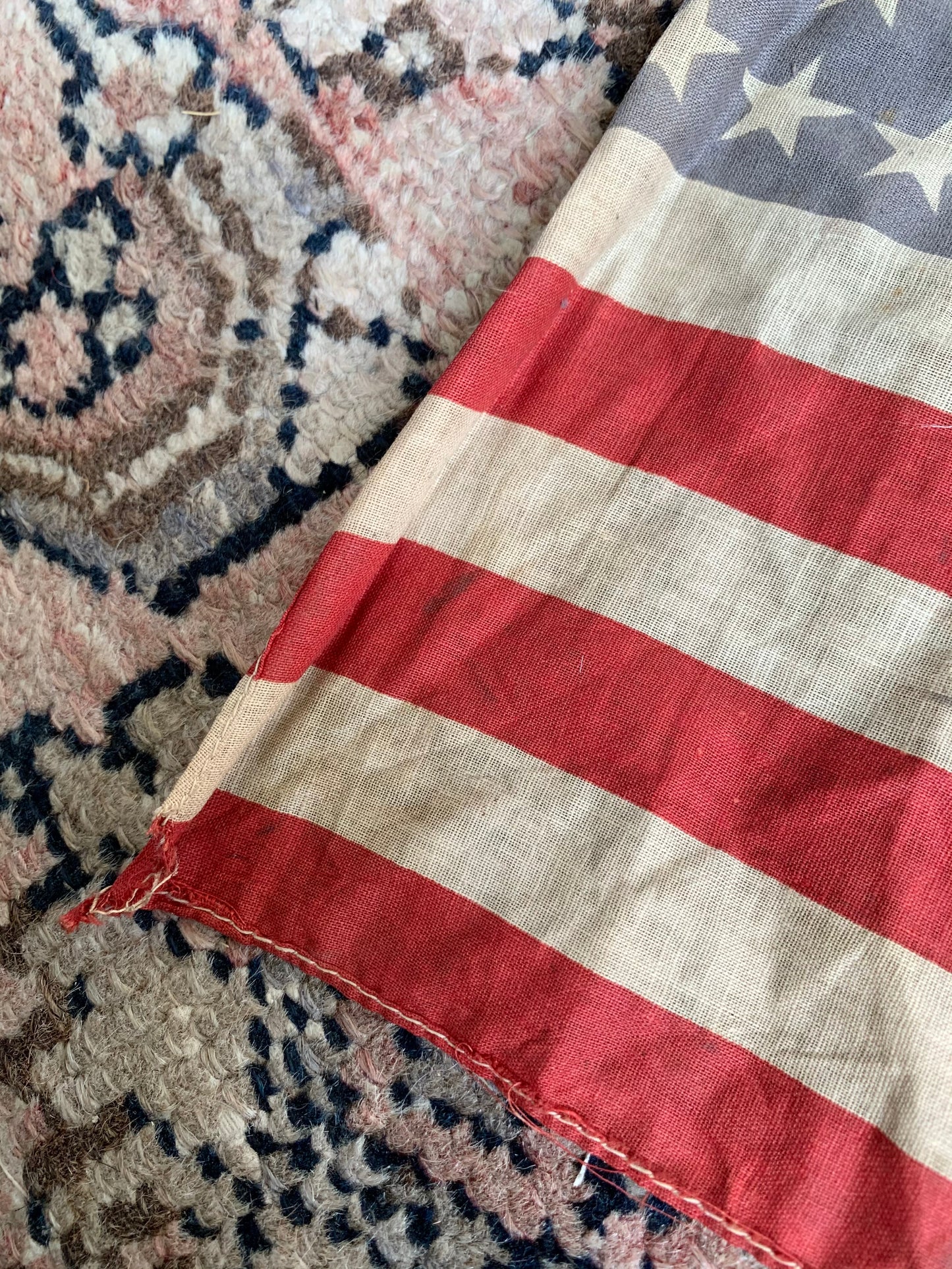 Vintage tattered 48 star mini flag