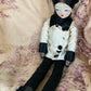 Vintage boudoir doll painted cloth face flapper girl doll